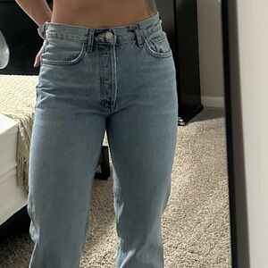 Agolde Light Blue Straight Leg Jeans - Lana